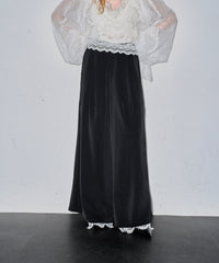 【再入荷予約】深スリットコンシール×レースデザインワイドパンツ