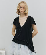 【予約】2wayシアーベロアアシンメトリーTOPS