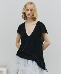 【予約】2wayシアーベロアアシンメトリーTOPS