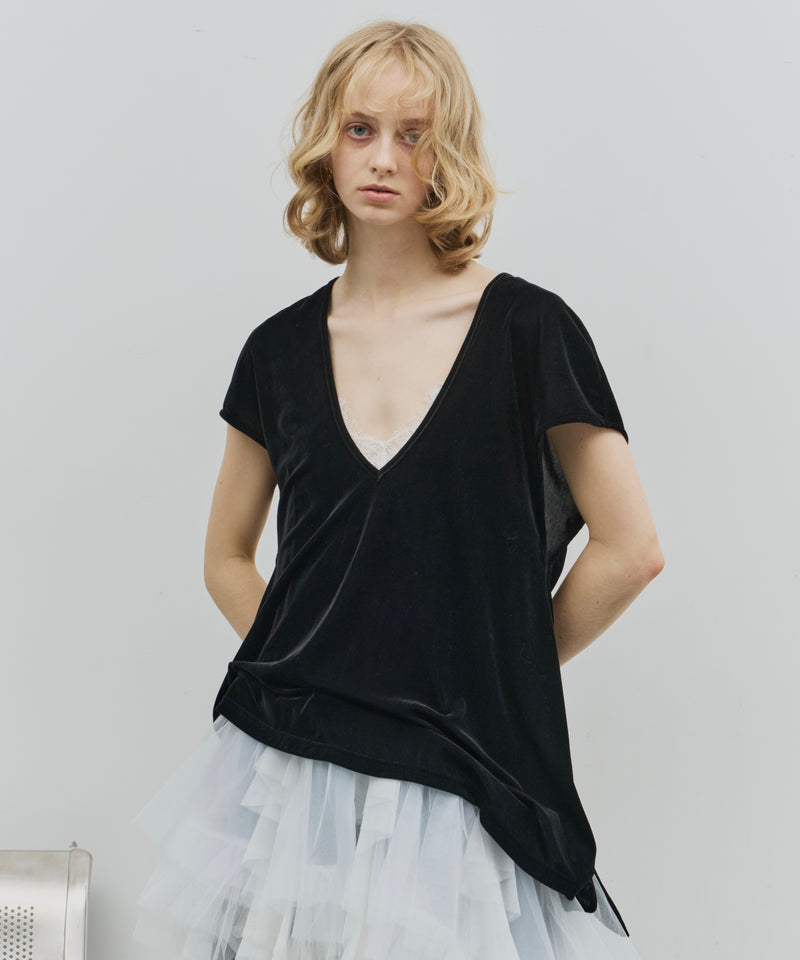 予約】2wayシアーベロアアシンメトリーTOPS – LA BELLE ETUDE online store