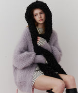 【予約】【J1U by LA BELLE ETUDE】ムートンライクボンディングフードマフラー