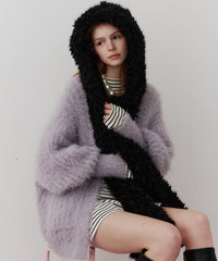 【予約】【J1U by LA BELLE ETUDE】ムートンライクボンディングフードマフラー