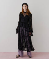 【J1U by LA BELLE ETUDE】vintage調ストライプフラワー総レースドレスOP