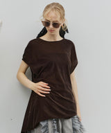 【予約】2wayシアーベロアアシンメトリーTOPS