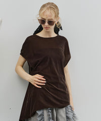 【予約】2wayシアーベロアアシンメトリーTOPS