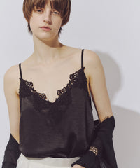 レースモチーフマットサテンキャミ