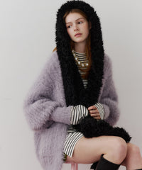 【予約】【J1U by LA BELLE ETUDE】ムートンライクボンディングフードマフラー