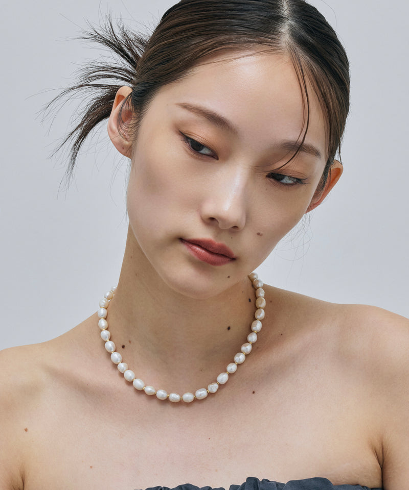 【予約】【loni】Metal Mix Pearl Necklace