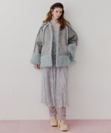 【予約】【J1U by LA BELLE ETUDE】ノーカラームートンライクボンディングコート