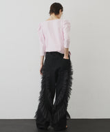 【再入荷】デニム×ギャザーチュールパンツ