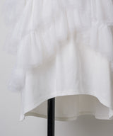 【予約開始待ち】チュールギャザーフリルカットトップス