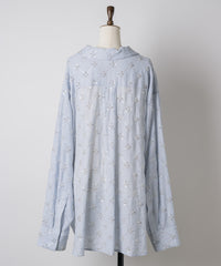 【予約開始待ち】楊柳ストライプビーズ刺繍シャツ