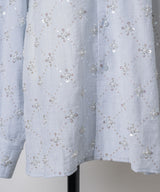 【予約開始待ち】楊柳ストライプビーズ刺繍シャツ