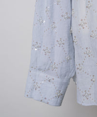 【予約開始待ち】楊柳ストライプビーズ刺繍シャツ