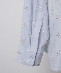 【予約開始待ち】楊柳ストライプビーズ刺繍シャツ