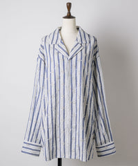 【予約開始待ち】楊柳ストライプビーズ刺繍シャツ