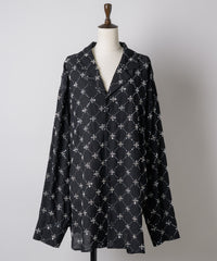 【予約開始待ち】楊柳ストライプビーズ刺繍シャツ