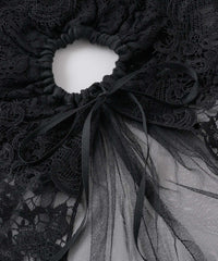 【予約開始待ち】モチーフレース×チュールBIGシュシュ