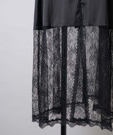 【予約】ボタンディテールサテンレースキャミチュニック