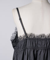 【予約】ボタンディテールサテンレースキャミチュニック