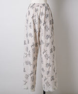 【予約】【room153】エンブロイダリーフラワーリラックスパンツ