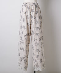 【予約】【room153】エンブロイダリーフラワーリラックスパンツ