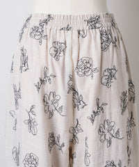 【予約】【room153】エンブロイダリーフラワーリラックスパンツ