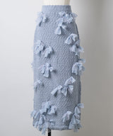 【予約10%OFF】【J1U by LA BELLE ETUDE】メニーリボンニットIラインスカートⅡ