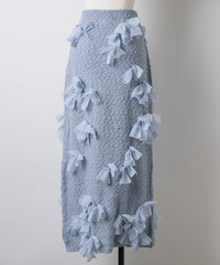 【予約10%OFF】【J1U by LA BELLE ETUDE】メニーリボンニットIラインスカートⅡ