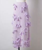 【予約10%OFF】【J1U by LA BELLE ETUDE】メニーリボンニットIラインスカートⅡ