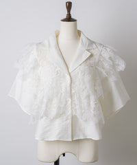 【予約開始待ち】【TEN by LA BELLE ETUDE】シアーヨークレース開衿シャツ