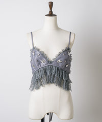 【予約10%OFF】【J1U by LA BELLE ETUDE】ビジュ×レースビスチェ