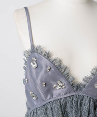 【予約10%OFF】【J1U by LA BELLE ETUDE】ビジュ×レースビスチェ