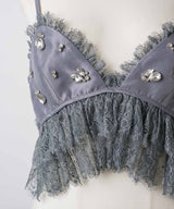 【予約10%OFF】【J1U by LA BELLE ETUDE】ビジュ×レースビスチェ