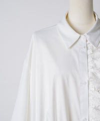 【予約開始待ち】【J1U by LA BELLE ETUDE】レトロレースアシメデザインシャツ