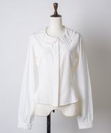 【GIUNON】round collar frill shirt / ラウンドカラーフリルシャツ