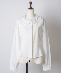 【GIUNON】round collar frill shirt / ラウンドカラーフリルシャツ