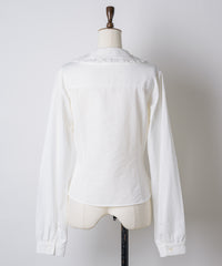 【GIUNON】round collar frill shirt / ラウンドカラーフリルシャツ