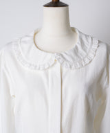 【GIUNON】round collar frill shirt / ラウンドカラーフリルシャツ