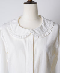 【GIUNON】round collar frill shirt / ラウンドカラーフリルシャツ