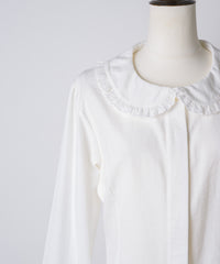 【GIUNON】round collar frill shirt / ラウンドカラーフリルシャツ