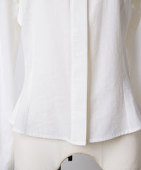 【GIUNON】round collar frill shirt / ラウンドカラーフリルシャツ