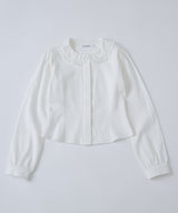 【GIUNON】round collar frill shirt / ラウンドカラーフリルシャツ