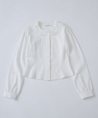 【GIUNON】round collar frill shirt / ラウンドカラーフリルシャツ