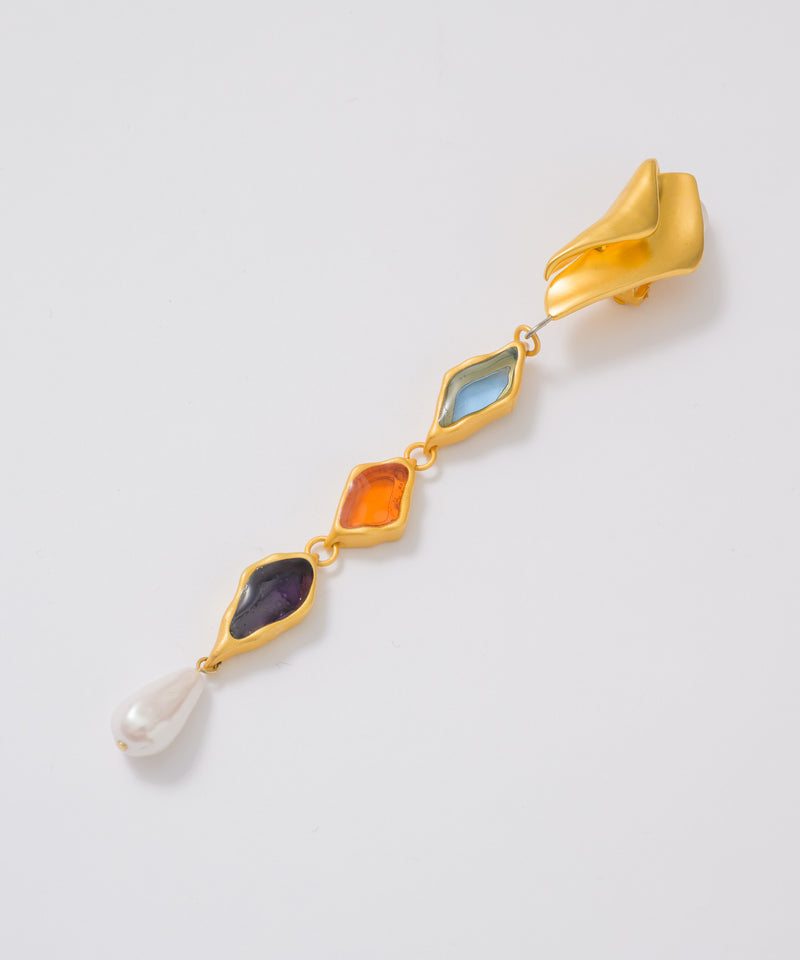 【予約10%OFF】Vintage調オリジナルカラーパーツイヤリング