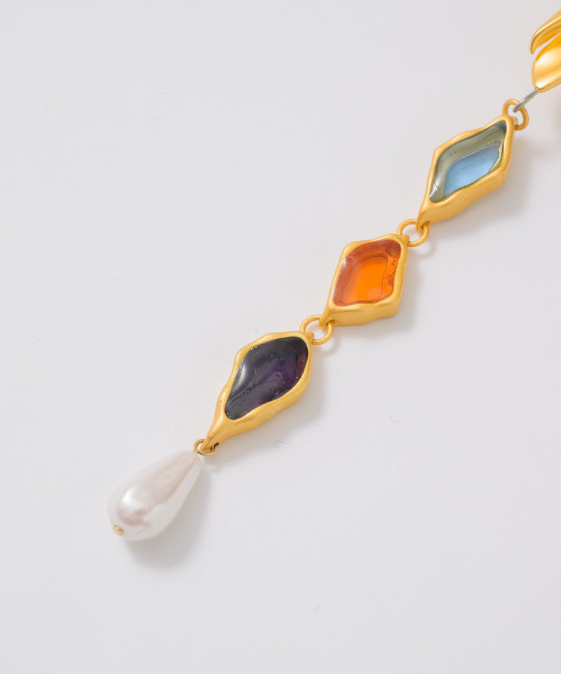 【予約10%OFF】Vintage調オリジナルカラーパーツイヤリング