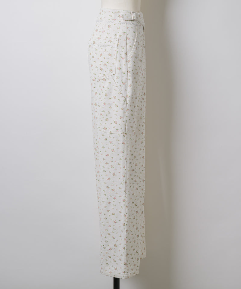 GIUNON】side belt flower pants / サイドベルトフラワーパンツ – LA