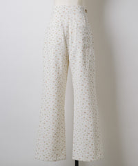 【GIUNON】side belt flower pants / サイドベルトフラワーパンツ