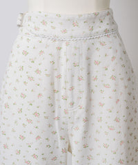 【GIUNON】side belt flower pants / サイドベルトフラワーパンツ