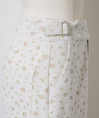 【GIUNON】side belt flower pants / サイドベルトフラワーパンツ
